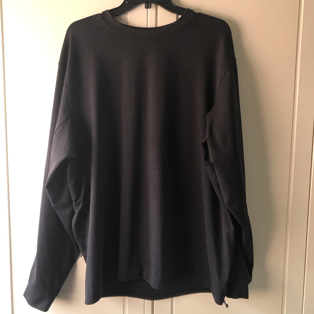 Lululemon Everlux Oversized Long Sleeve Crew Heathered Black Sz XL